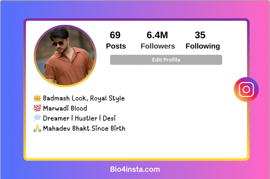 Instagram Bio Style Boys