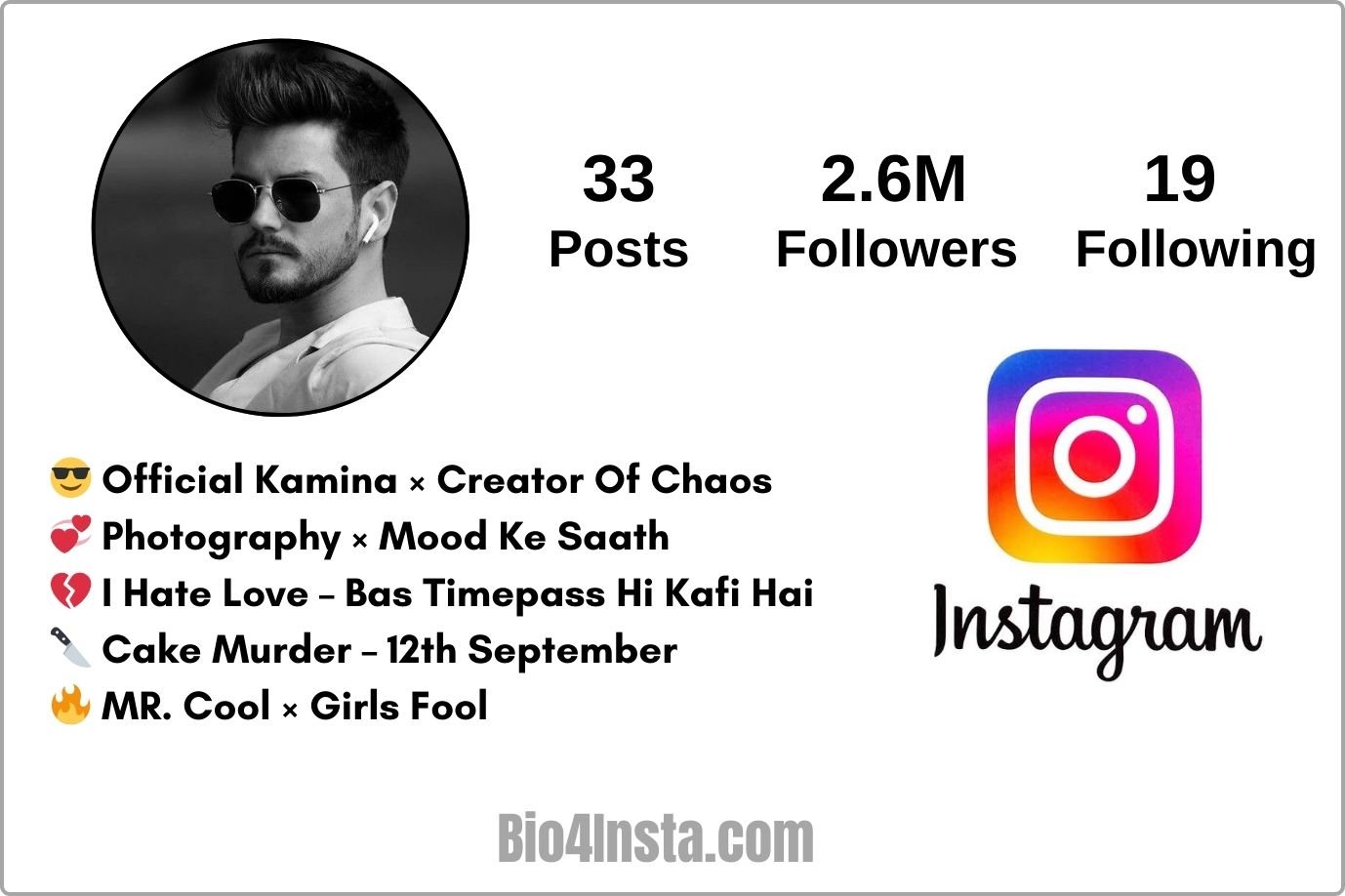 Kamina Style Bio for Instagram for Boys