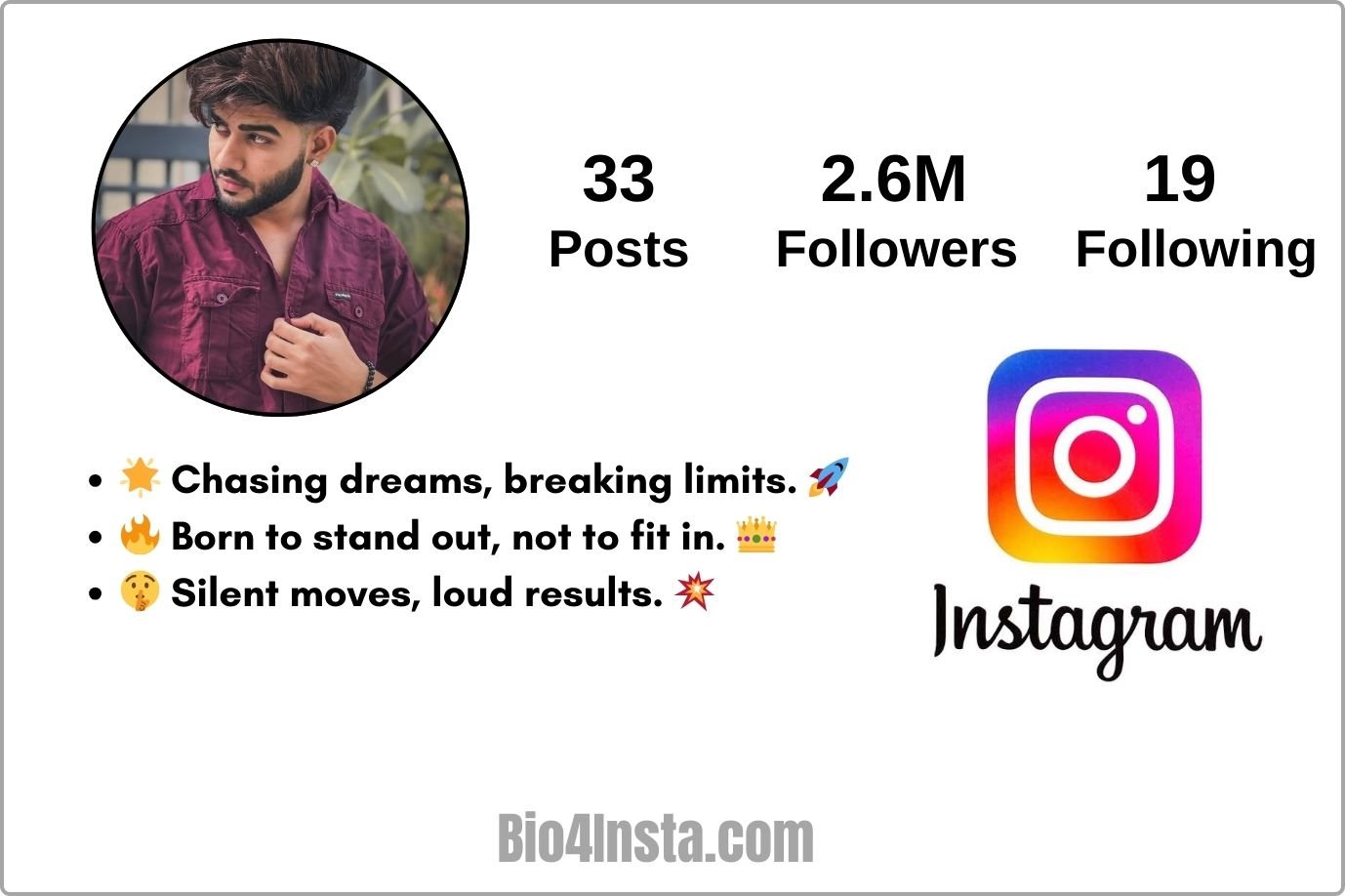 One Line Stylish Bio for Boys in English