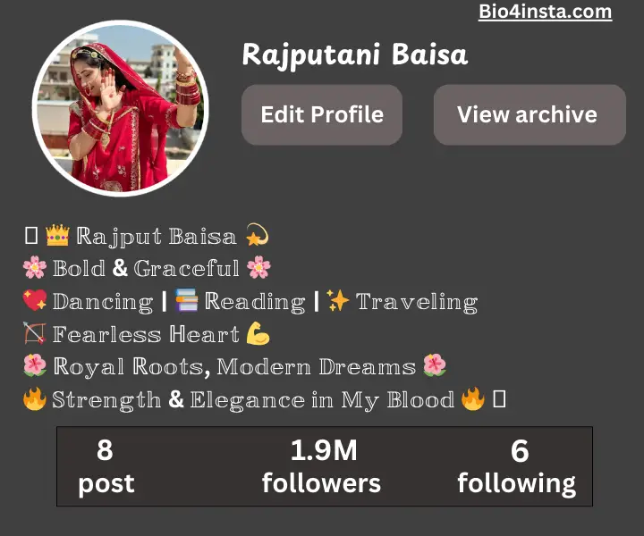 Rajput baisa bio for instagram