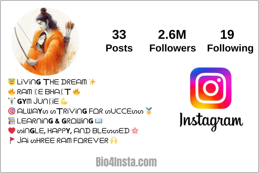 instagram bio hindu jai shree ram