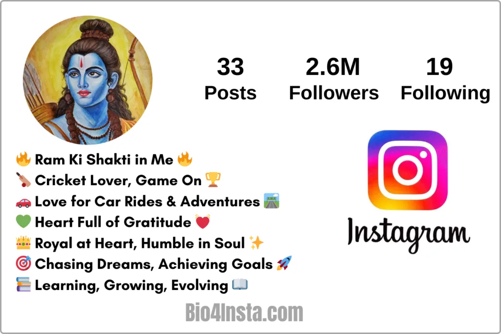instagram bio hindu jai shree ram