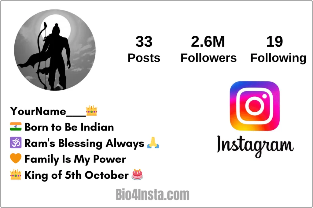 instagram bio hindu jai shree ram