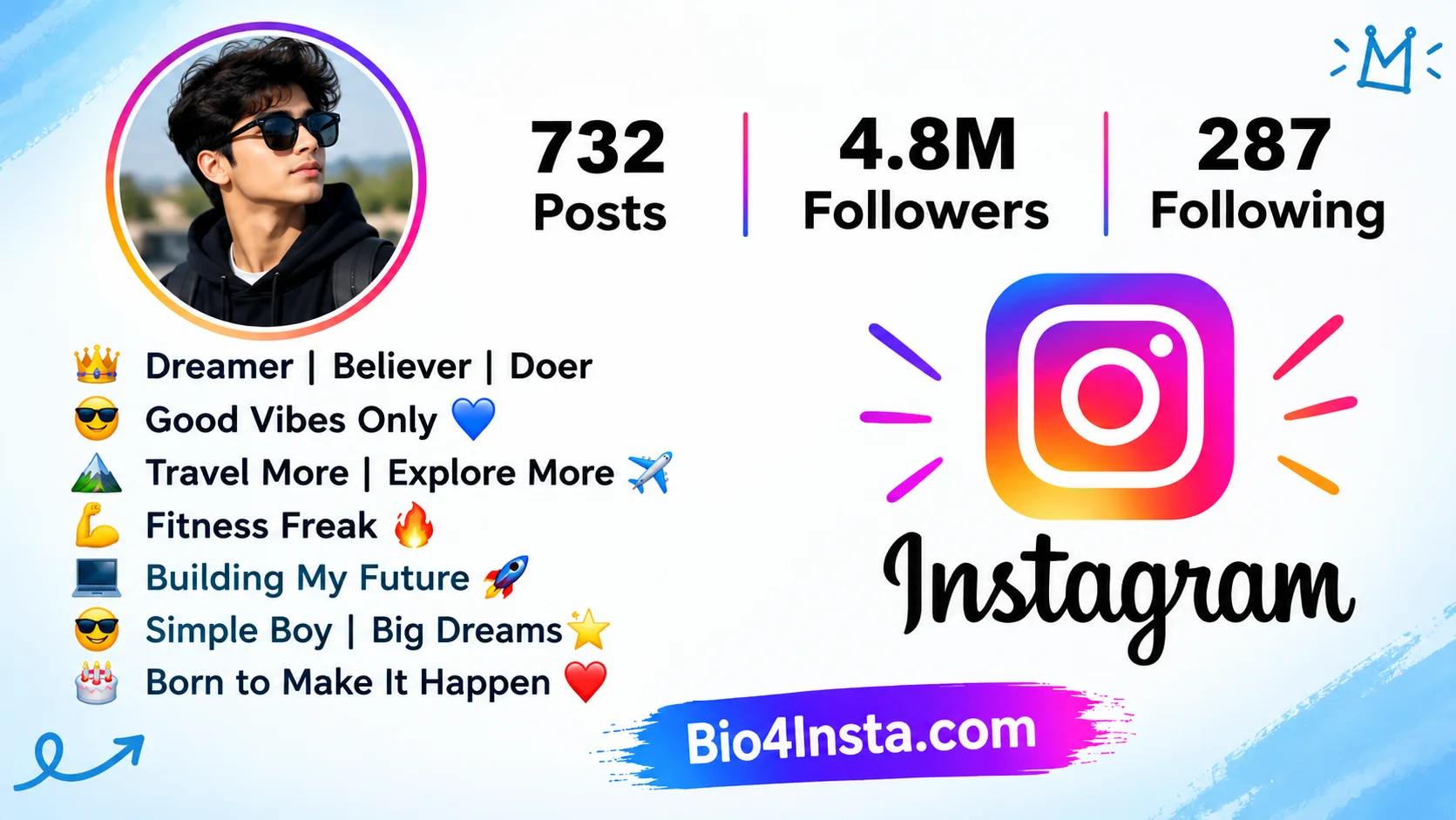 50+ BEST Insta Bio for Boy in 2026 Trending, Stylish