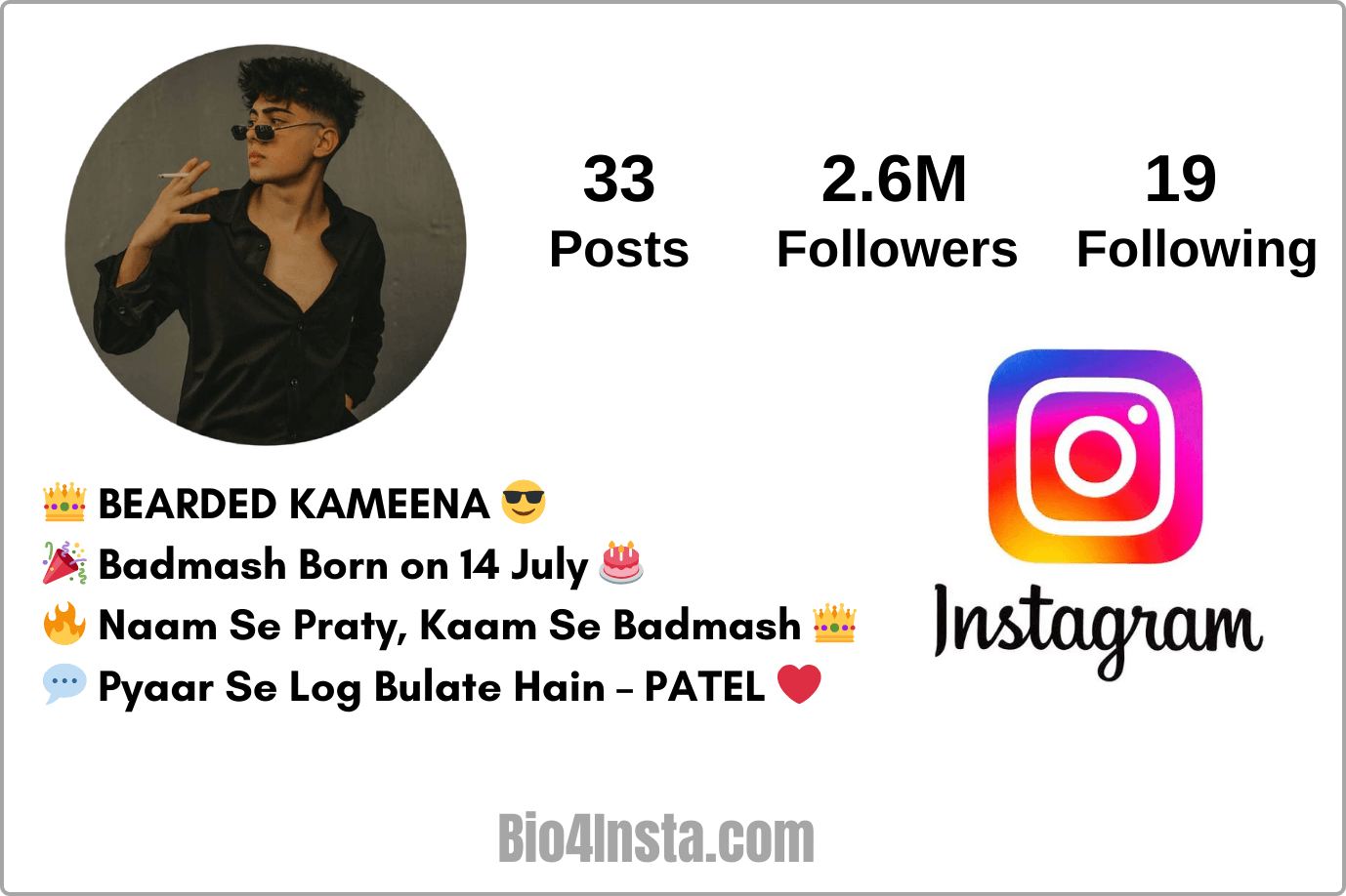 instagram bio style boy