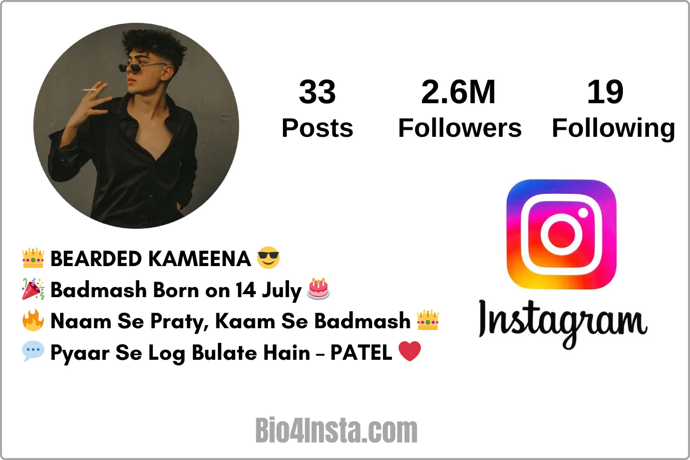 instagram bio style boy