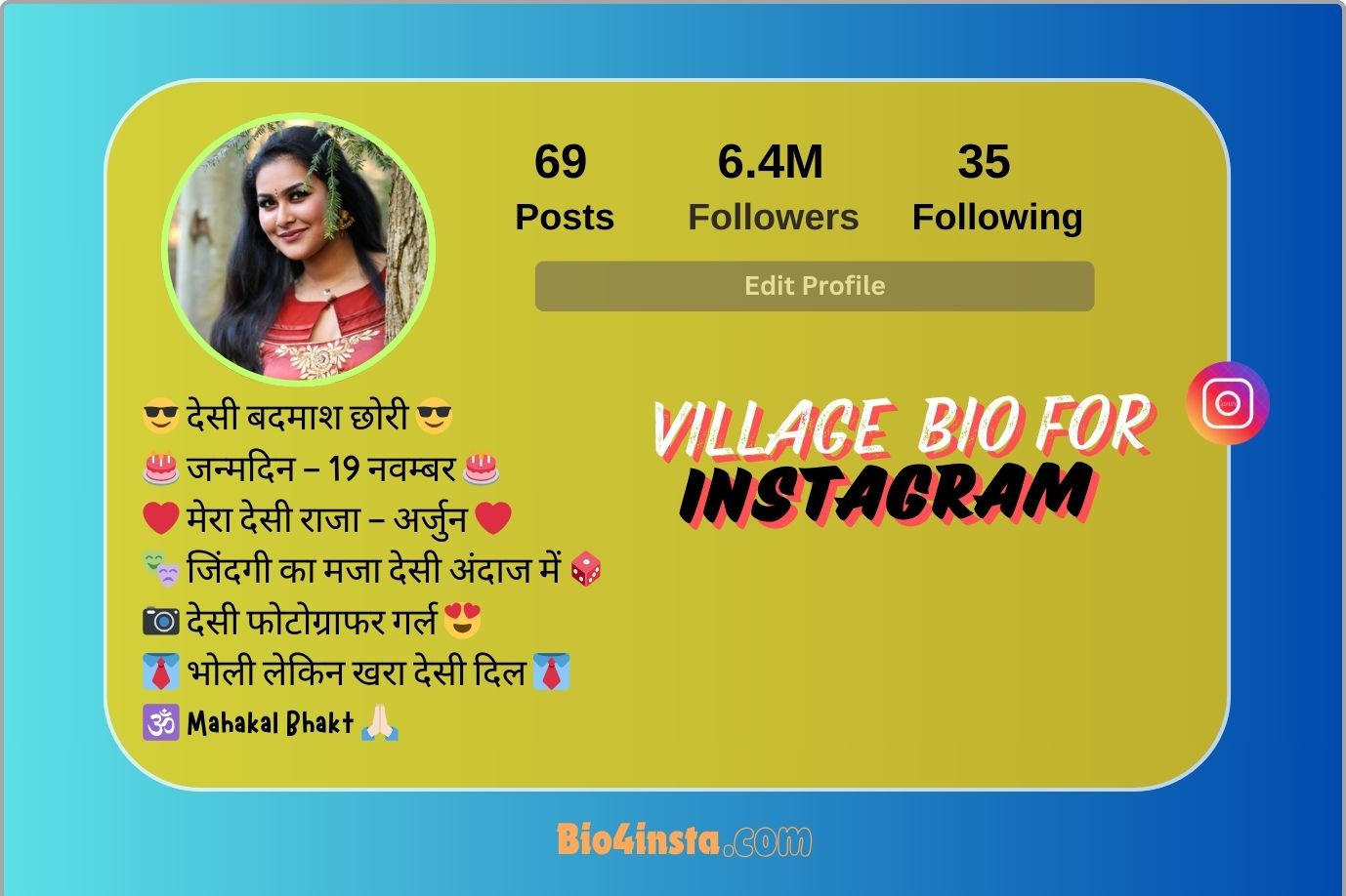Village Bio for Instagram